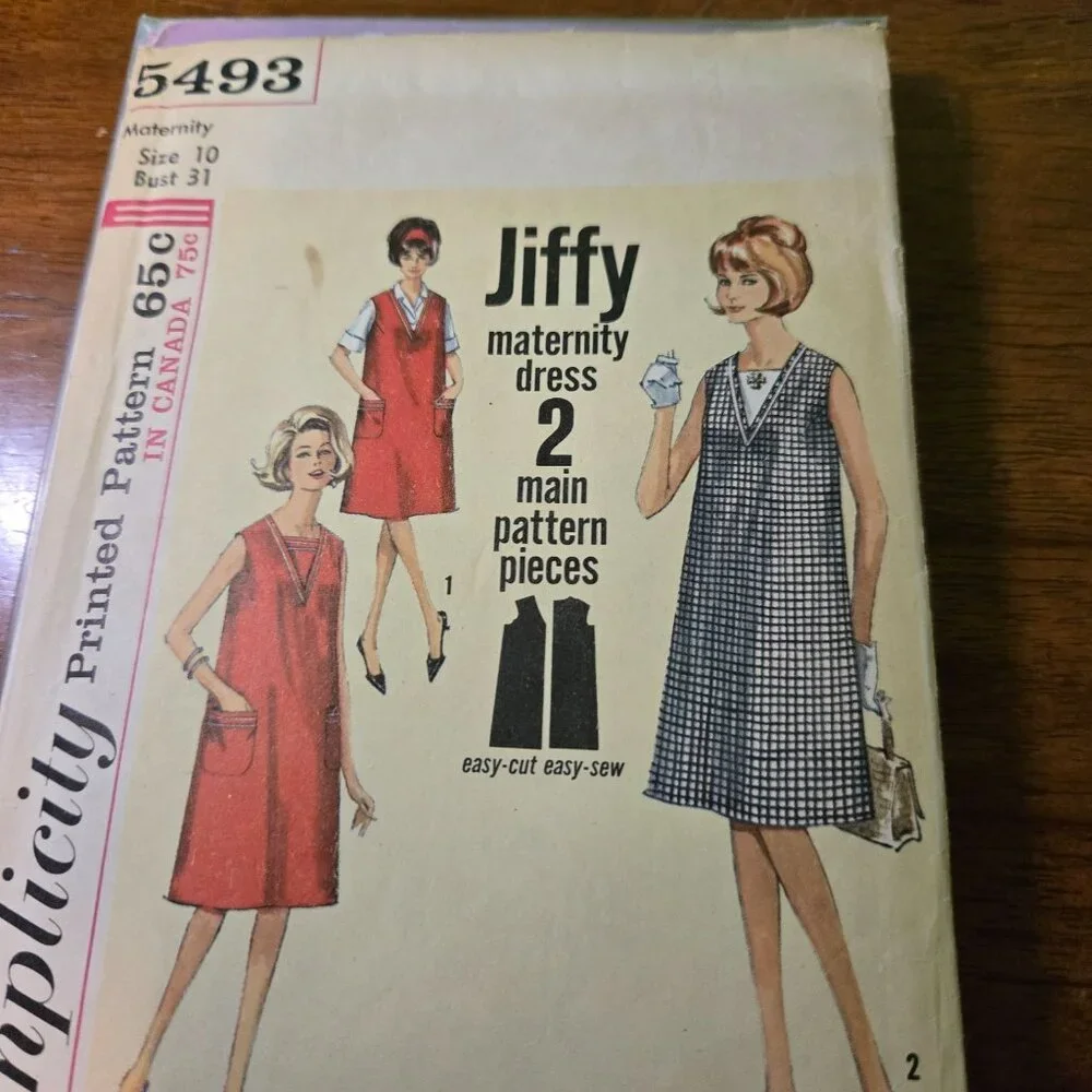 Maternity sewing patterns vintage 60s/70s dress, pants, tops unverified
